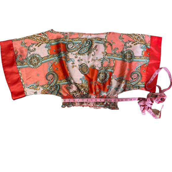 Twenty One Beautiful Vibrant Boho Paisley Blouse Size Large - Picture 7 of 9